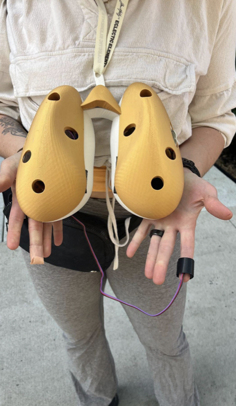 3D-printed lung sensor housing — custom-built environmental sensor